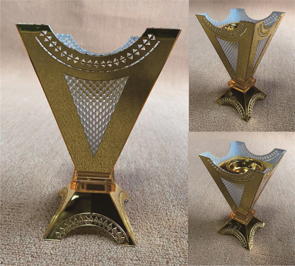 长城三角-细花纹金镜（金方胆）