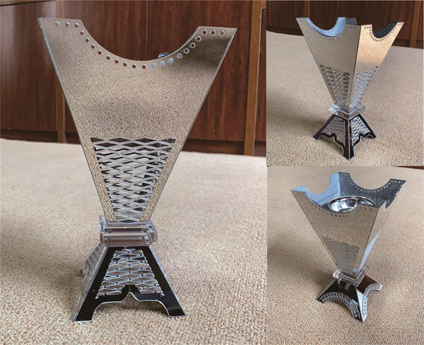 长城-全透明银镜镂空叶子（银色方胆）